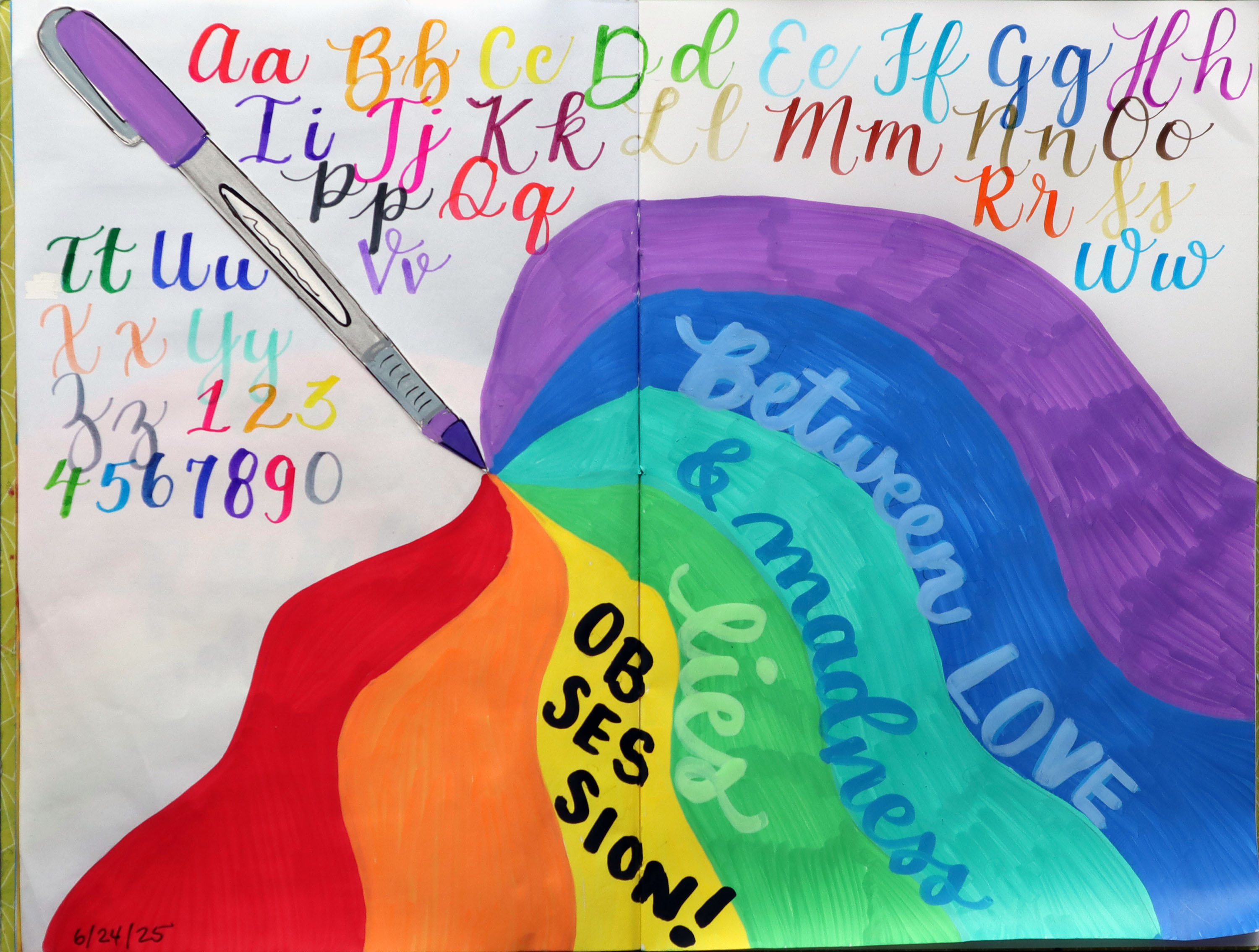 The Scrapbook School Scrapbook Lab, marker journaling layout